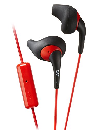 JVC HA-ENR15-BR-E In-Ear-Sport-Kopfhörer mit Fernbedienung und Mikrofon schwarz/rot von JVC