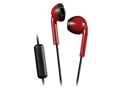 JVC HA-F19M-RB-E Earbuds Kopfhörer mit Headsetfunktion (Farbe Rot x Schwarz) von JVC