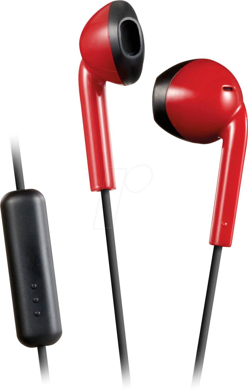 JVC HA-F19M-RB - Retro Earbuds, Freisprechfunktion, rot-schwarz von JVC