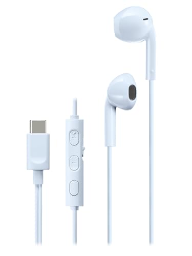 JVC HA-FR17UC-A - Bud-Typ USB-C Ohrhöhrer mit eingebautem DAC für kraftvollem und kristallklarem Klang, praktischem Mikrofon und 3-Tasten-Fernbedienung in äußerst kompakter Bauform (Blau) von JVC