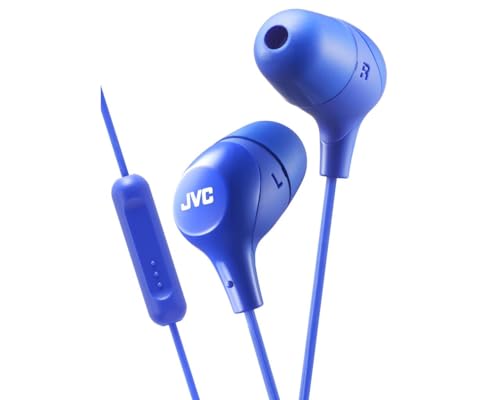JVC HA-FX38M-A-E In-Ear-Kopfhörer mit 1-Tasten-Fernbedienung und Mikrofon blau von JVC