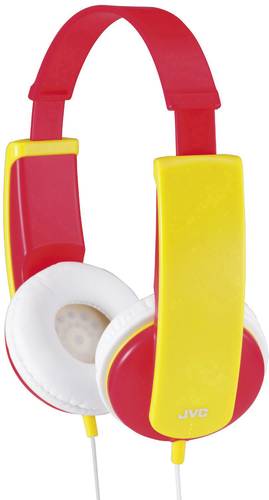 JVC HA-KD5-R-E Kinder On Ear Kopfhörer kabelgebunden Rot, Gelb Lautstärkebegrenzung, Leichtbügel von JVC