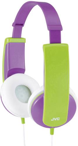 JVC HA-KD5-V-E Kinder On Ear Kopfhörer kabelgebunden Lila, Grün Lautstärkebegrenzung, Leichtbügel von JVC