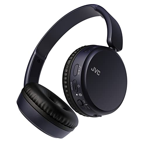 JVC Kabellose Kopfhörer mit Bluetooth 5.2, Mikrofon, 35 Stunden Akku, 3 Soundmodi und Equalizer, leicht, kraftvoller Bass und einstellbares Design, HA-S36W-A (Blau) von JVC