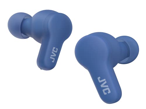 JVC HA-Z77T-A Gumy True Wireless Kopfhörer mit weichen Elastomer Ohrstöpseln, 3 Sound-Modi, Bluetooth 5.3, 24 Std. Akkulaufzeit, iPX4 Spritzwasserschutz, (Blueberry Blue) von JVC