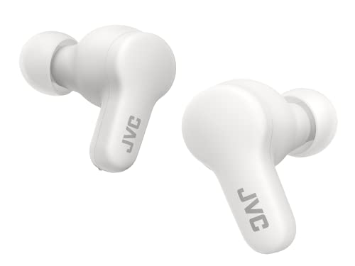 JVC HA-Z77T-W Gumy True Wireless Kopfhörer mit weichen Elastomer Ohrstöpseln, 3 Sound-Modi, Bluetooth 5.3, 24 Std. Akkulaufzeit, iPX4 Spritzwasserschutz, (Coconut White) von JVC