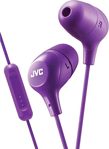 JVC HAFX38V Marshmallow-Ohrhörer, Memory-Schaum, mit Mikrofon, Violett von JVC