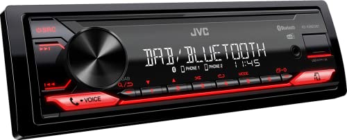 JVC KD-X282DBT USB-Autoradio mit DAB+ & Bluetooth Freisprecheinrichtung (USB, AUX-In, 1 x Pre-Out 2,5V, Soundprozessor, 4x50 W, rote Tastenbeleuchtung) von JVC