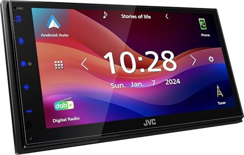JVC KW-M595DBT - 17,3 cm WSVGA (1024 x 600px) Moniceiver mit DAB+/FM, CarPlay, Android Auto, Apple & Android USB-Mirroring, Bluetooth, kapazitivem Touchpanel, DSP, 4 x 50 Watt, 3 x Pre-Out 2,5V von JVC