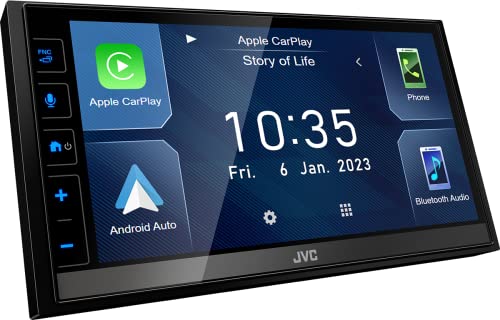 JVC KW-M785DBW - 17,3 cm (6,8") Digital Media AV-Receiver mit Wireless CarPlay & Android Auto (4x50W, DAB+/UKW, BT, 3X Pre-Out 2,5V, USB, iPod/iPhone Control) von JVC