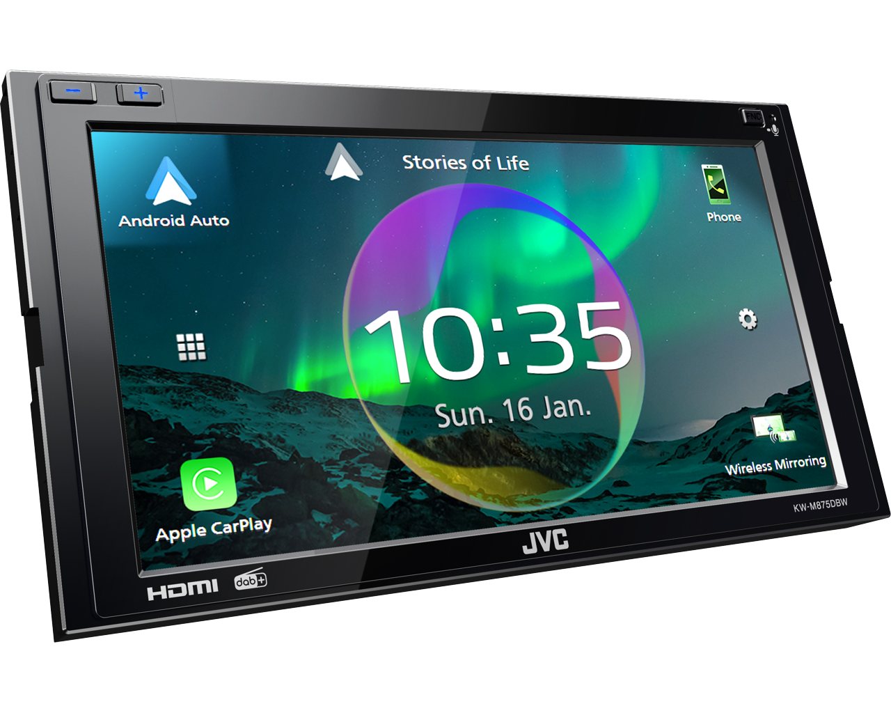 JVC KW-M875DBW DAB+ Bluetoaoth Apple CarPlay Android-Auto Autoradio von JVC