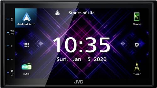 JVC KWM565DBT Doppel-DIN Moniceiver Anschluss für Rückfahrkamera, DAB+ Tuner, Bluetooth®-Freispre von JVC