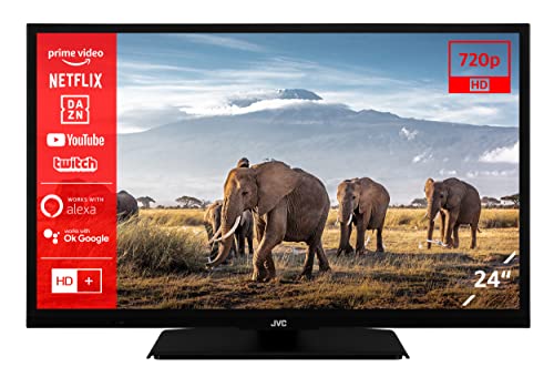 JVC LT-24VH5156 24 Zoll Fernseher/Smart TV (HD-Ready, HDR, Triple-Tuner, Works with Alexa, Bluetooth) - 6 Monate HD+ inkl. [2023], Schwarz von JVC