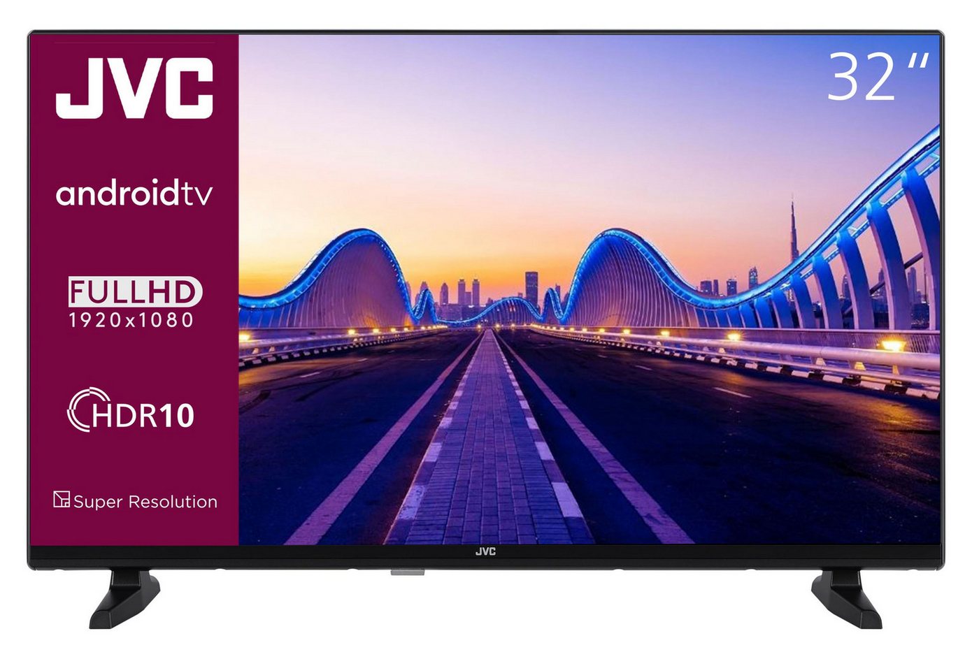 JVC LT-32VAF3355 LCD-LED Fernseher (80 cm/32 Zoll, Full HD, Android TV, Smart TV, HDR, Triple-Tuner, Bluetooth, Google Play Store, 32 Zoll TV) von JVC