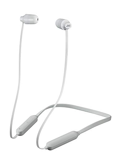JVC Marshmallow Kabellose Ohrhörer, wasserdicht (IPX4), sichere und bequeme Passform mit flexiblem, weichem Nackenband und Memory-Form-Ohrhörern – HAFX35BTW (elfenbeinfarben) von JVC