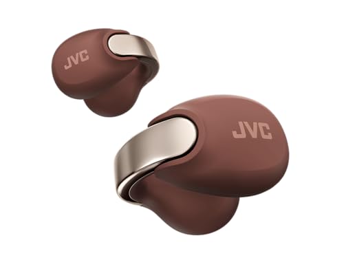 JVC NEARPHONES HA-NP1T-T - True Wireless Ohrhörer im Schmuckdesgin, Bequeme Passform, Schnellladefunktion, Multipoint-Verbindung, Bluetooth 5.3, 24 Std. Akkulaufzeit, App - (Kastanienbraun) von JVC