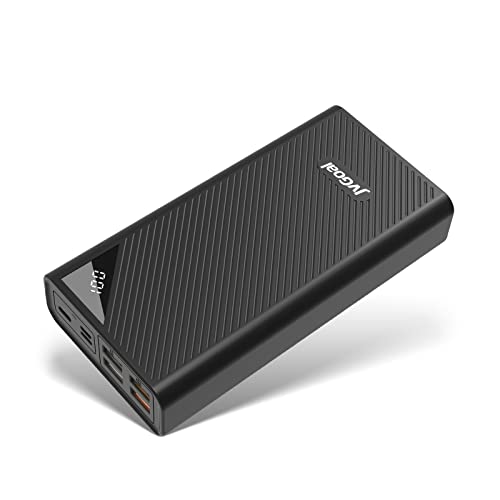 JVGoal 27000mAh Powerbank Tragbares Externe Handyakkus Riesige Kapazität Hochgeschwindigkeit 4 USB-Anschlüsse Externer Akku mit LCD-Digitalanzeige Kompatibel mit Smartphone Tablets und mehr (Black) von JVGoal