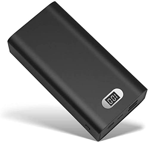 Power Bank 27000mAh Tragbares Ladegerät Externer Akku mit LCD-Digitalanzeige DREI Eingängen und Zwei Ausgängen Kompatibel mit Allen Smartphones und Mehr (Black) von JVGoal