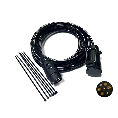 JVJ Anhänger 7 auf 7 Polig Verlängerung Kabel 6.0m Spiralkabel Anhängerkabel Adapter Spiralkabel Auto Anhänger 7Polig Wohnwagen Wohnmobil von JVJ