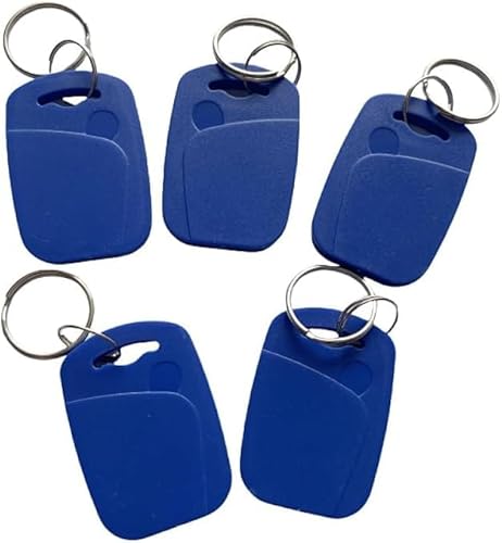 JW 5 x Dual-Frequenz-RFID-Schlüsselanhänger, 125 kHz und 13,56 MHz, All-in-One-Composite-Schlüsselanhänger, UID-Rewrita-Schlüsselanhänger, zum Kopieren/Klonen von Schlüsseln/Karten (blau) von JWFKWNH