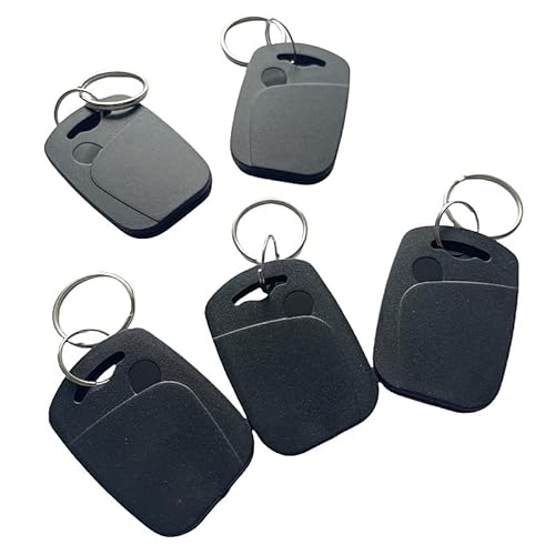 JW 5 x Dual-Frequenz-RFID-Schlüsselanhänger, 125 kHz und 13,56 MHz, All-in-One Composite-Schlüsselanhänger, UID-Rewrita-Schlüsselanhänger, zum Kopieren/Klonen von Schlüsseln/Karten (schwarz) von JWFKWNH