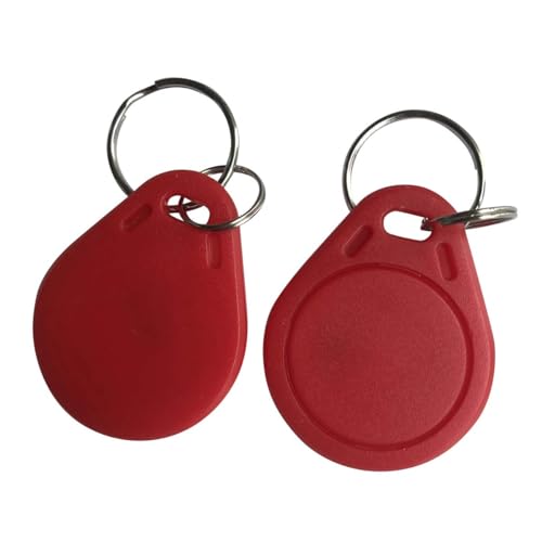 UID Tag Schlüsselanhänger, 13,56 MHz, austauschbar, beschreibbar, wiederbeschreibbar, programmierbar (5 Stück) (rot) von JWFKWNH