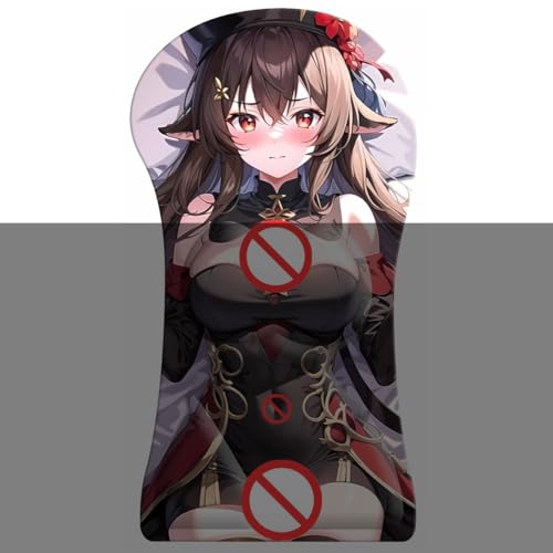 JWZPILLOW Großes 3D-Mauspad für den ganzen Körper, Anime-Gaming-Mauspad mit Armlehne, Cartoon-Oppai-Mauspad, weiches Silikon-Gel-Mauspad, rutschfeste Büromatte, Schreibtischunterlage mit von JWZPILLOW