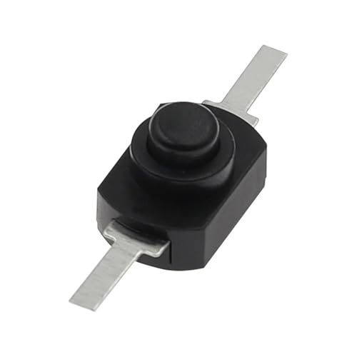 10 STÜCKE 1288BM Druckschalter Schwarz Weiß Taschenlampe Schalter Gebogen Füße Plattfuß 1288 BM 16340 1208YD AUF-WEG(Black) von JXCHSWOU