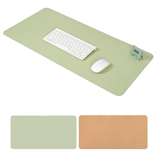Schreibtischunterlage, Mauspad Mit Leder Und Rutchfeste Wildleder, Multifunktionales Office Mousepad Laptop Schreibunterlage, Tischschutz Unterlage Für Büro/Home-Office (Aqua + Kork,60cm*30cm) von JXpxbao