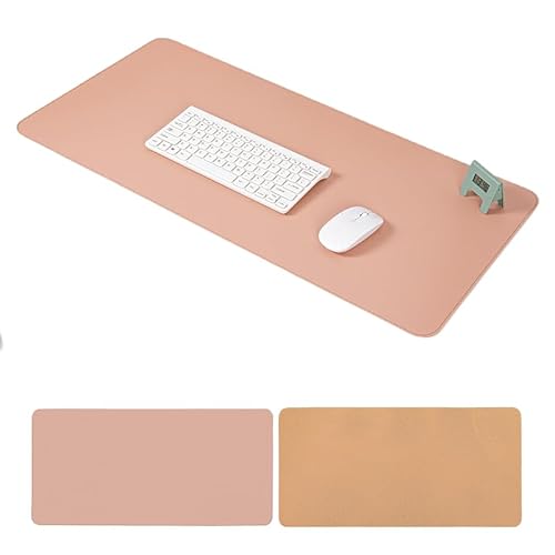 Schreibtischunterlage, Mauspad Mit Leder Und Rutchfeste Wildleder, Multifunktionales Office Mousepad Laptop Schreibunterlage, Tischschutz Unterlage Für Büro/Home-Office (Hellrosa + Kork,120cm*60cm) von JXpxbao