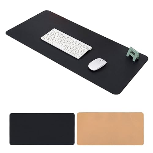 Schreibtischunterlage, Mauspad Mit Leder Und Rutchfeste Wildleder, Multifunktionales Office Mousepad Laptop Schreibunterlage, Tischschutz Unterlage Für Büro/Home-Office (Schwarz + Kork,120cm*60cm) von JXpxbao