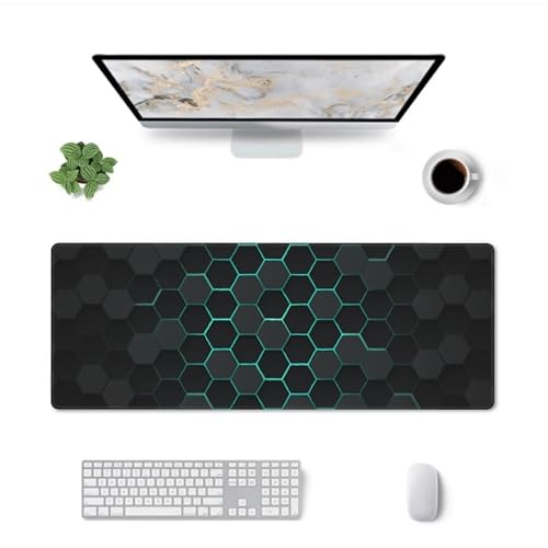 Schreibtischunterlage, Mauspad Mit Leder Und Rutchfeste Wildleder, Multifunktionales Office Mousepad Laptop Schreibunterlage,Tischschutz Unterlage Für Büro/Home-Office Groß (Blau,300 * 800 * 2mm) von JXpxbao