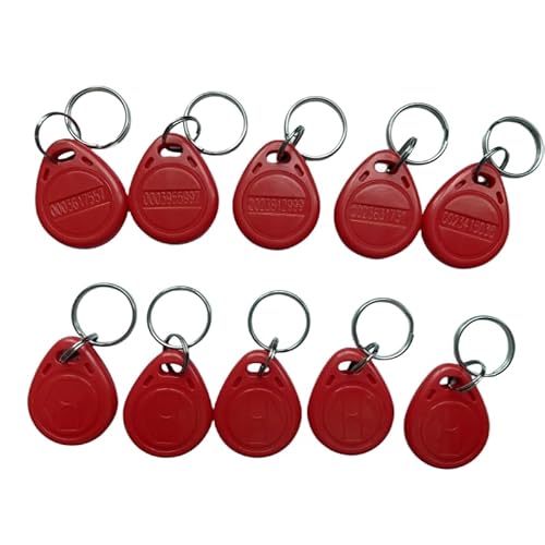 EM4100 RFID-Smart-Access-Schlüsselanhänger, 125 kHz, Rot, 40 Stück von JYJRFID