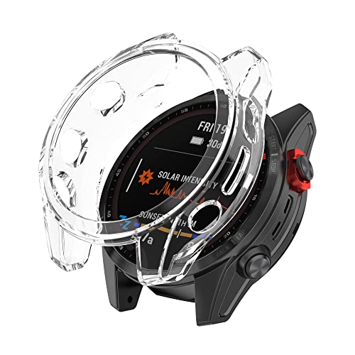 JYMYI Hülle Kompatibel mit Garmin Fenix 7S,Clear Silikon Ultradünne Kratzfest Transparent TPU Case Abdeckung Cover Tasche Shell für Garmin Fenix7S /Fenix 7S Solar/Fenix 7S Sapphire Solar (Klar) von JYMYI