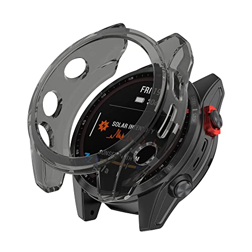 JYMYI Hülle Kompatibel mit Garmin Fenix 7S,Clear Silikon Ultradünne Kratzfest Transparent TPU Case Abdeckung Cover Tasche Shell für Garmin Fenix7S /Fenix 7S Solar/Fenix 7S Sapphire Solar (Schwarz) von JYMYI