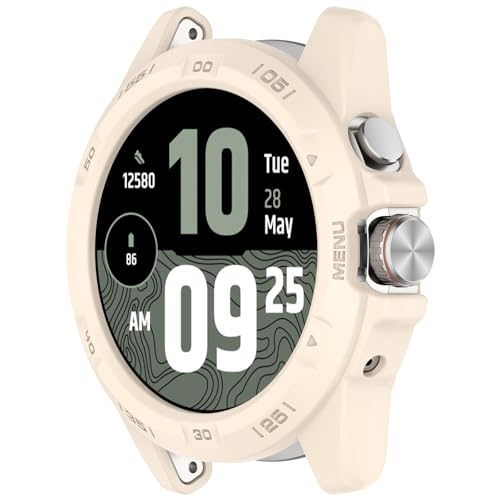 JYMYI Hülle Kompatibel mit Ticwatch Atlas Watch, Schutzhülle Clear Silikon Ultradünne Kratzfest Transparent TPU Case Abdeckung Cover Tasche Shell für Ticwatch Atlas Watch Uhrenzubehör (Beige) von JYMYI