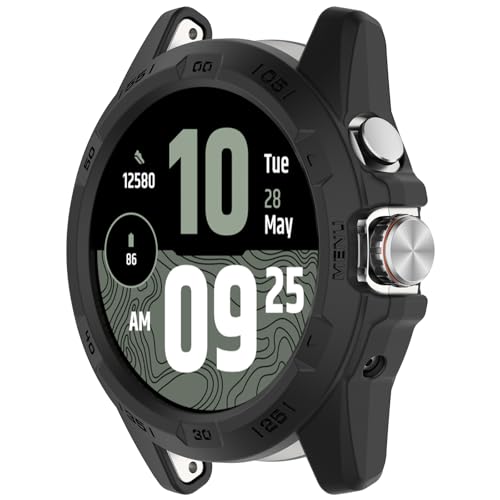 JYMYI Hülle Kompatibel mit Ticwatch Atlas Watch, Schutzhülle Clear Silikon Ultradünne Kratzfest Transparent TPU Case Abdeckung Cover Tasche Shell für Ticwatch Atlas Watch Uhrenzubehör (Schwarz) von JYMYI