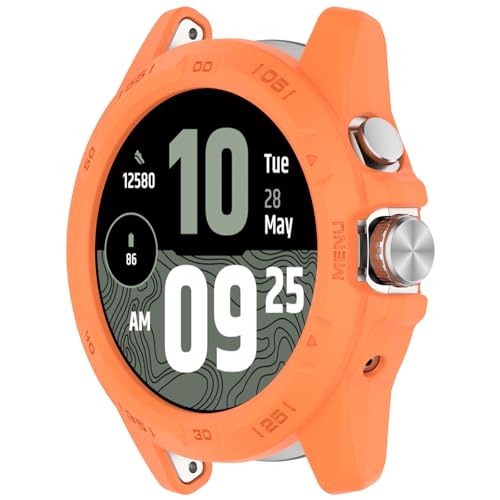 JYMYI Hülle Kompatibel mit Ticwatch Atlas Watch, Schutzhülle Clear Silikon Ultradünne Kratzfest Transparent TPU Case Abdeckung Cover Tasche Shell für Ticwatch Atlas Watch Uhrenzubehör (orange) von JYMYI