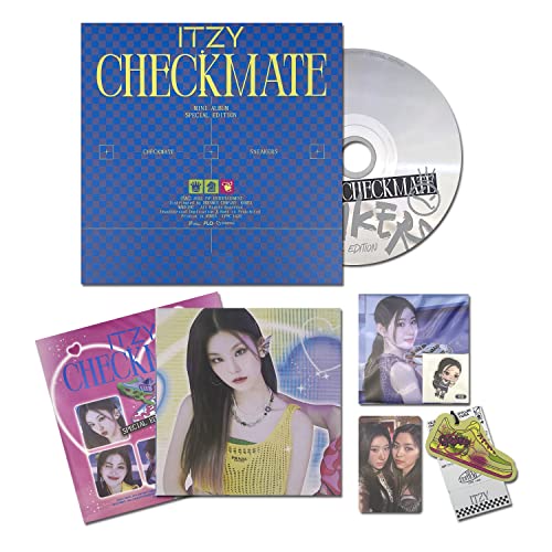 ITZY - [CHECKMATE SPECIAL EDITION] (C Ver.) Photobook + CD-R + Photocard + Special Tag + Sneakers Sticker + Postcard + Seal Sticker + Lyric Poster + 2 Pin Button Badges + 4 Extra Photocards von JYP Ent.