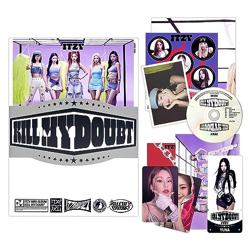 ITZY - [KILL MY DOUBT] (PHOTOBOOK B Ver.) Photobook + Champion Belt + Photocards + Lyric Book + Postcard + Ticket + CD-R + Circle Photocard + ITZY PIC + Poster + 2 Pin Badges + 4 Extra Photocards von JYP Ent.