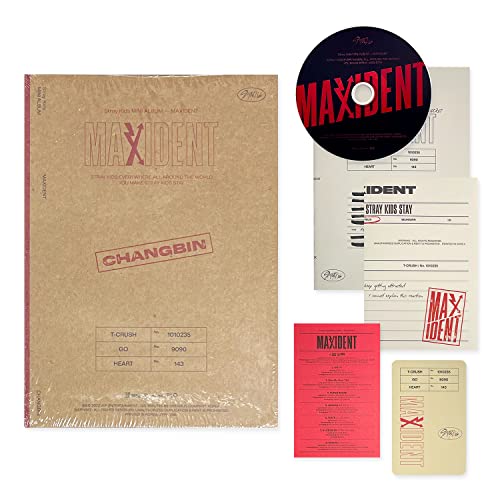 STRAY KIDS - Mini Album [MAXIDENT] (CASE Ver. / CHANGBIN Ver.) Paper Case + Photobook + CD-R + Lyrics Paper + Photocard + Unit Mini Folded Poster + 2 Pin Button Badges von JYP Ent.