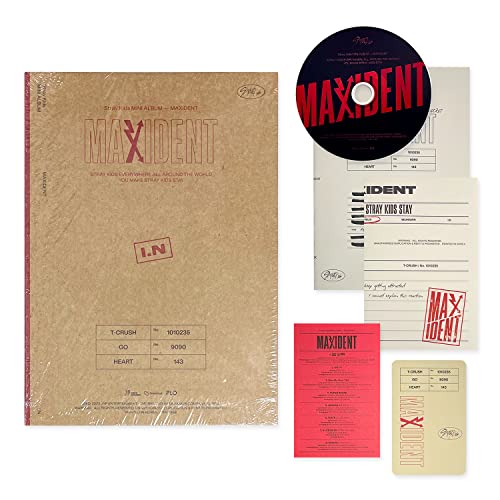 STRAY KIDS - Mini Album [MAXIDENT] (CASE Ver. / I.N Ver.) Paper Case + Photobook + CD-R + Lyrics Paper + Photocard + Unit Mini Folded Poster + 2 Pin Button Badges von JYP Ent.