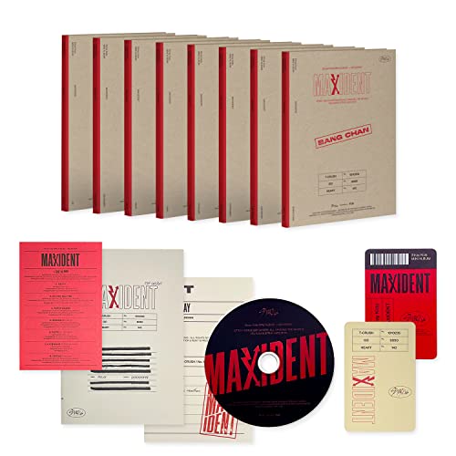 STRAY KIDS - Mini Album [MAXIDENT] (CASE Ver. / Random Ver.) Paper Case + Photobook + CD-R + Lyrics Paper + Photocard + Unit Mini Folded Poster + Exclusive Photocard + 2 Pin Button Badges von JYP Ent.