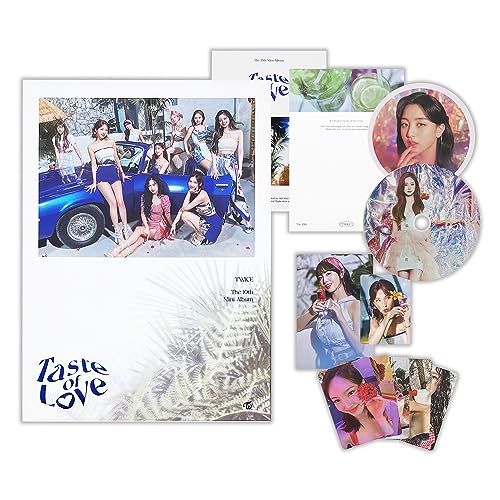 TWICE - 10th Mini Album [Taste of Love] (Taste Ver.) Cover + Sleeve + Photobook + CD-R + Lenticular + Tasting Card + Coaster + Photocard + 2 Pin Button Badges von Super-Skin