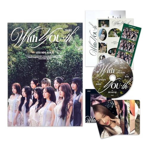 TWICE - 13th Mini Album [With YOU-th] (Standard Ver. - Forever Ver.) Photobook + Photocard + 3-Cut Photo + Film Photocard + Letter Poster + CD-R + Sticker + 2 Pin Badges + 5 Extra Photocards von JYP Ent.