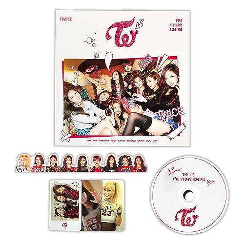 TWICE - 1st Mini Album [THE STORY BEGINS] CD + Photobook + Photocards + Garland + 2 Pin Button Badges von JYP Ent.