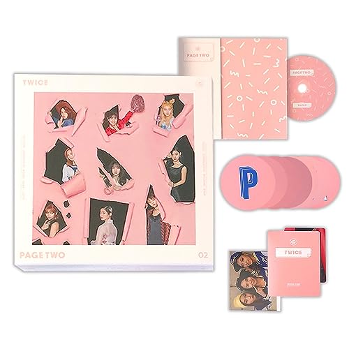 TWICE - 2nd Mini Album [PAGE TWO] (PINK Ver.) CD-R + Photobook + Garland + Lenticular Card + Photocard + 2 Pin Button Badges von JYP Ent.