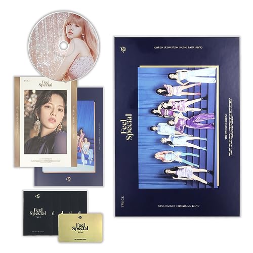 TWICE - 8th Mini Album [Feel Special] (B Ver.) Photobook + Lyrics Paper + CD-R + Photocard + Gold Photocard + 2 Pin Button Badges von JYP Ent.