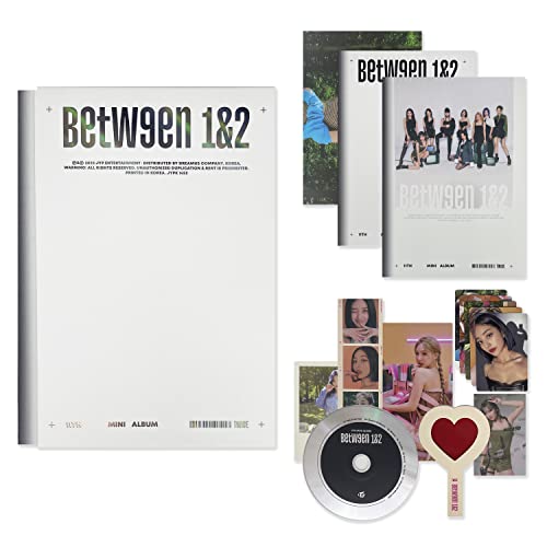 TWICE - [BETWEEN 1&2] (Cryptography Ver.)Photobook + CD-R + BOX + Polaroid + Postcard + Sticker + Message Photocard + Heart Glass + Folded Poster + Photocard + 2 Pin Button Badges von JYP Ent.