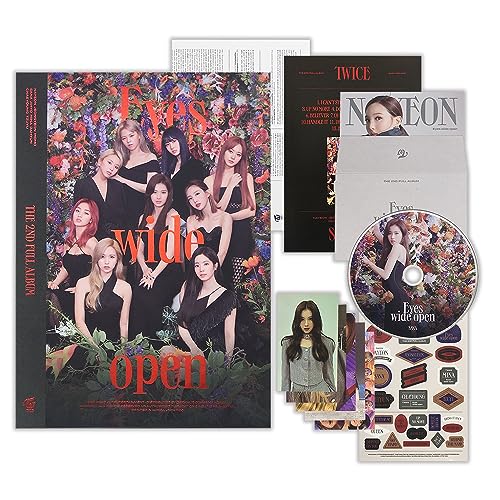 TWICE - THE 2ND FULL ALBUM [Eyes wide open] (Story Ver.) Photobook + CD-R + Message Card + Lyric Folded Poster + D.I.Y Sticker + Photocard + 2 Pin Button Badges von JYP Ent.